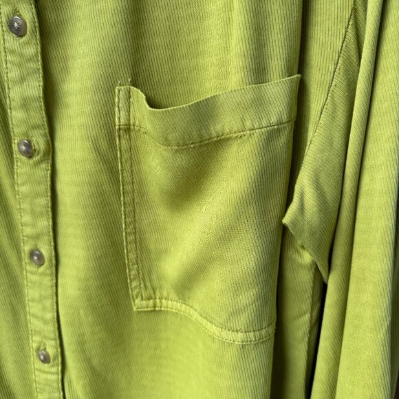 NWT Pilcro Anthropologie Lime The Bo Boyfriend Button Front Shirt - Women's XL - Picture 4 of 14
